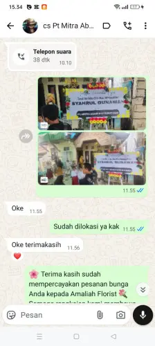 Testimonial Papan Bunga tual