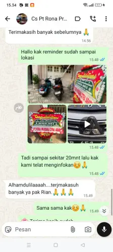 Testimonial Papan Bunga tual